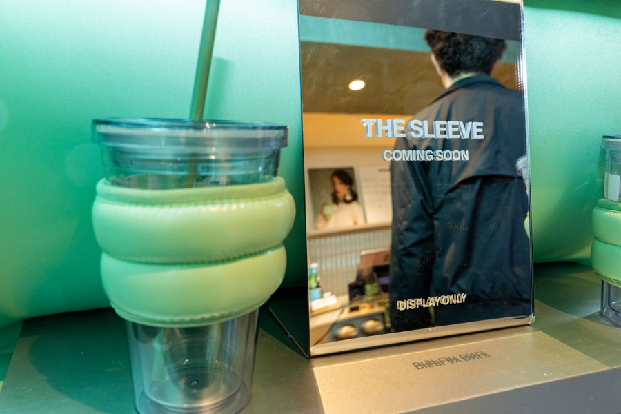 Bespoke branded display area created for the Blank Street Coffee product activation campaign.